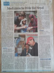 Medizinische Hilfe für Nepal